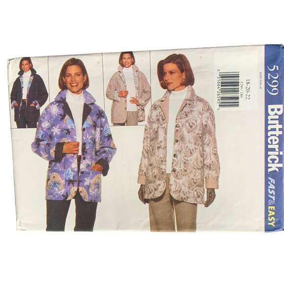 Butterick 5299 Women's Petite Coat Pattern Size 18-22 Fast & Easy uncut - Picture 1 of 2